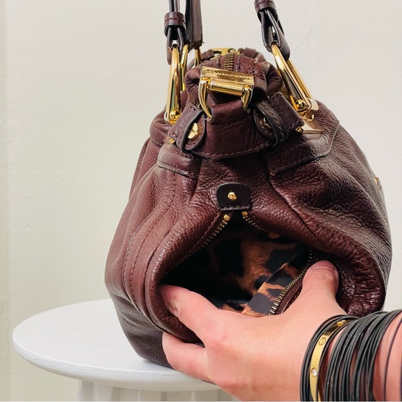 Burgundy B Makowsky Large Hobo Weekender Leather Bag - Picture 5 of 14